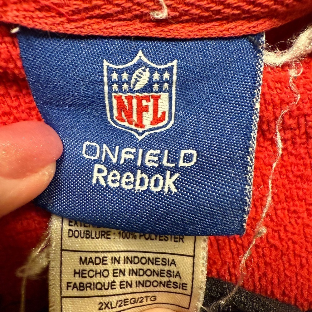 Vintage NFL Onfiled Reebok 49ers Red and Black Men's Hoodie Sweatshirt - Picture 13 of 16